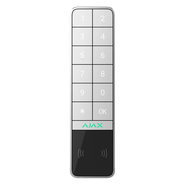 AJAX Keypad Outdoor- Vezeték nélküli kültéri érintésvezérelt kezelő panel, LED visszajelzés - fehér