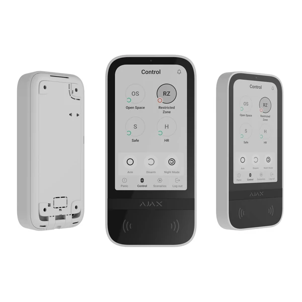 AJAX Keypad TouchScreen WH - Vezeték nélküli kezelő érintőképernyővel, fehér szín