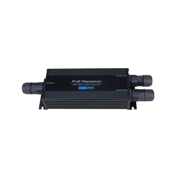 OUTLET: Ipari PoE repeater kültéri IP67 60W akár 100m PoE táplálással 2 kimenettel