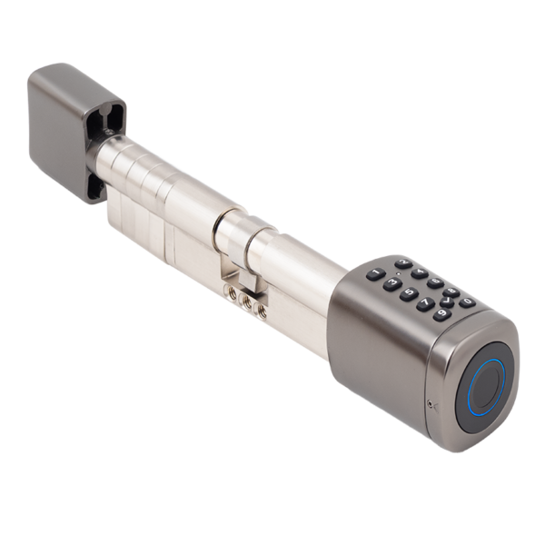 Intelligens cilinder zár - AIRBNB - fekete - ujjnyomat/RFID/PIN azonosítás - 13,56 MHz MIFARE - BLE - TUYA - IP65