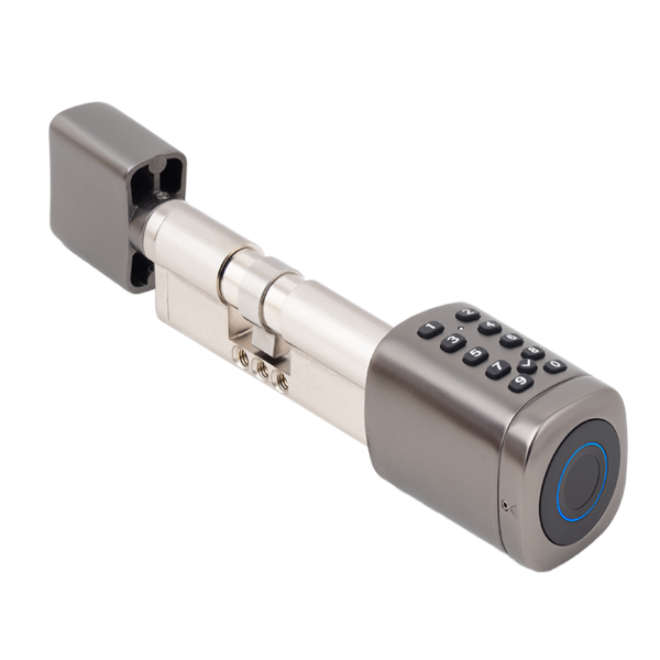 Intelligens cilinder zár - AIRBNB - fekete - ujjnyomat/RFID/PIN azonosítás - 13,56 MHz MIFARE - BLE - TUYA - IP65