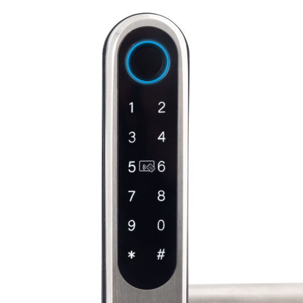 Intelligens AIRBNB zár - INOX - ujjnyomat/RFID/PIN azonosítás - 13,56 MHz MIFARE - BLE - TUYA - IP65