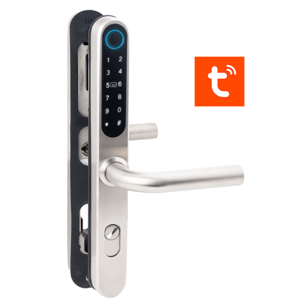 Intelligens AIRBNB zár - INOX - ujjnyomat/RFID/PIN azonosítás - 13,56 MHz MIFARE - BLE - TUYA - IP65