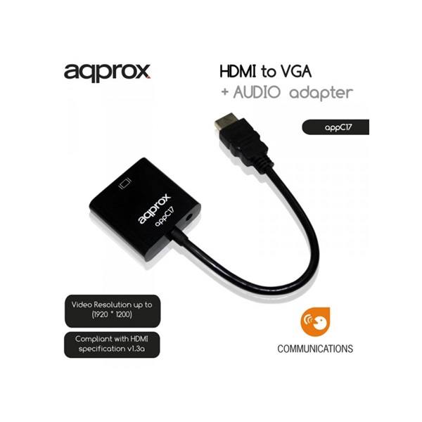 APPROX_APPC17_HDMI_to_VGA_AUDIO_adapter-i157009.jpg APPROX Átalakító - HDMI to VGA + AUDIO adapter