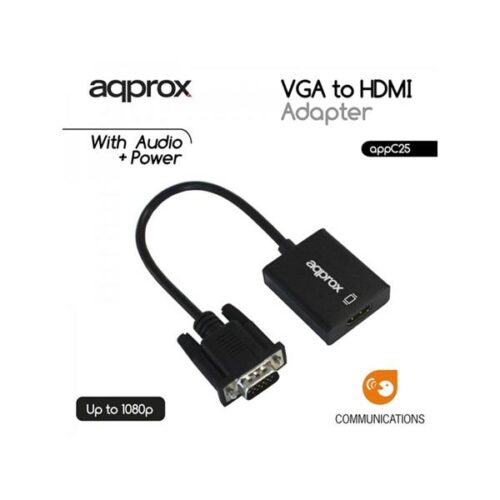 APPROX_APPC25_VGA_to_HDMI_Adapter_with_audio_input-i173562.jpg APPROX Átalakító - VGA to HDMI Adapter + audio input
