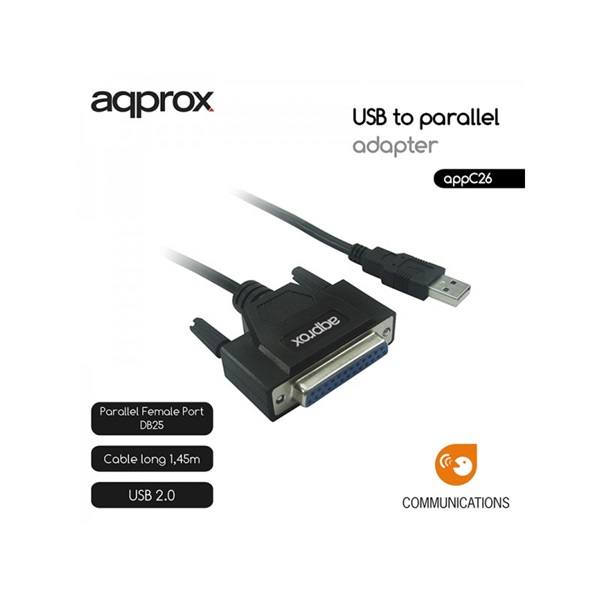 APPROX_APPC26_USB_to_Parhuzamos_paraller_port_adapter-i173572.jpg APPROX Kábel átalakító - USB2.0 to Párhuzamos (paraller) port adapter
