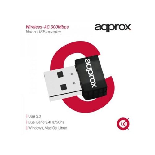 APPROX_Halozati_Adapter_-_USB_nano_Dual-Band_600_Mbps_Wireless_N_80211bgnac-i227973.jpg APPROX Hálózati Adapter - USB, nano, Dual-Band, 600 Mbps Wireless N (802.11b/g/n/ac)