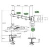Advance Monitor Asztali konzol - XTENDMOUNTS Single (17-32", Max.: 9kg, dönthető, forgatható, fekete)