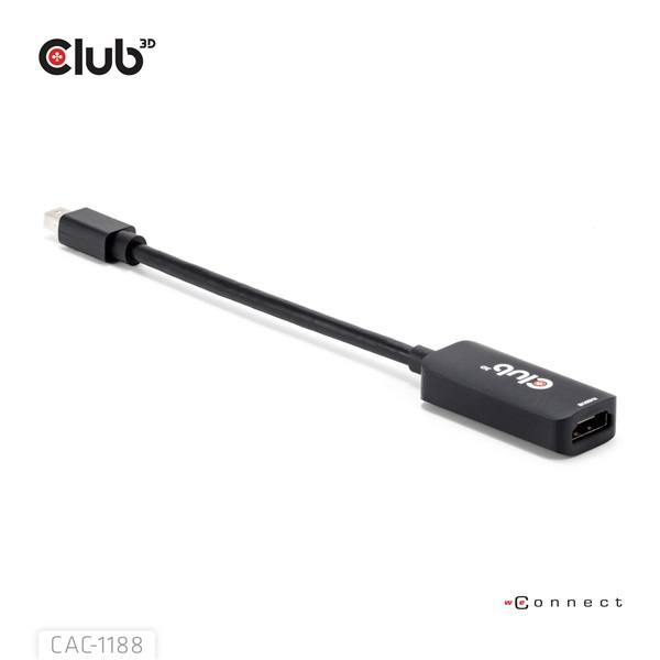 Club 3D Átalakító - CAC-1188 (Mini DisplayPort 1.4 to HDMI 8K60Hz, aktív, HDCP 2.2, 9cm)