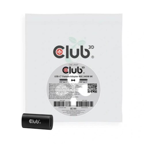Club 3D Átalakító - CAC-2507 (USB-C to USB-C F/F, toldó adapter)