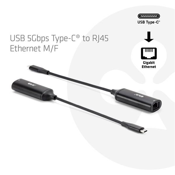 Club 3D Átalakító - CAC-2530 (USB-C to RJ45 Ethernet)