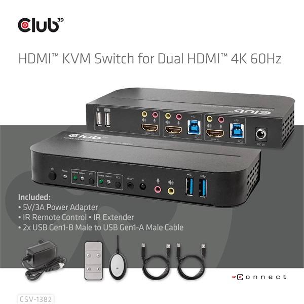 Club_3D_KVM_Switch_-_CSV-1382_Dual_HDMI_4K60Hz_USB_PC_KVM_funkcio_HDR_3D_tamogatas-i464388.jpg Club 3D KVM Switch - CSV-1382 (Dual HDMI, 4K60Hz, USB, PC KVM funkció, HDR, 3D támogatás)