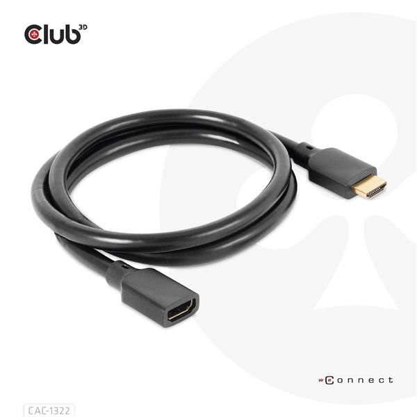 Club_3D_Kabel_-_CAC-1322_HDMI_21_Ultra_High_Speed_kabel_4K120Hz_8K60Hz_30AWG_48Gbps_1m_MF-i466953.jpg Club 3D Kábel - CAC-1322 (HDMI 2.1 Ultra High Speed, 4K120Hz 8K60Hz, 30AWG, 48Gbps, 1m, M/F)