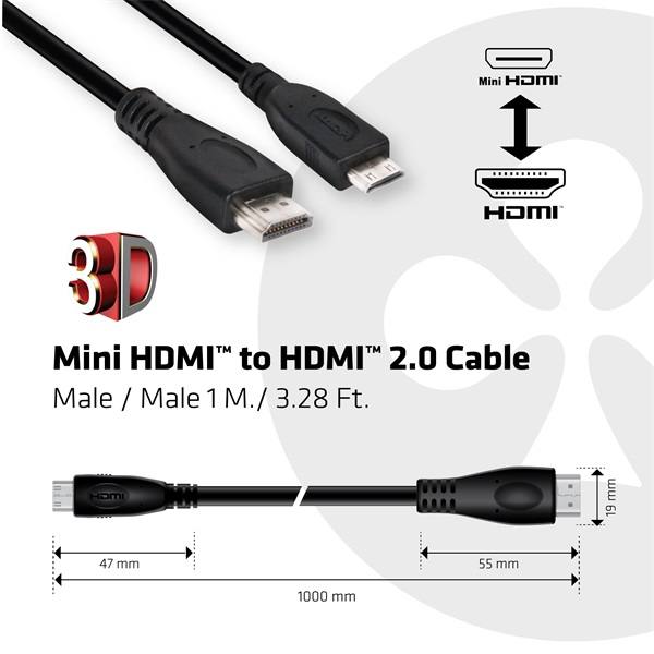 Club_3D_Kabel_-_CAC-1350_Mini_HDMI_20_MM_4K_60Hz_HDR_1m_Bi-Directional-i466703.jpg Club 3D Kábel - CAC-1350 (Mini HDMI 2.0, M/M, 4K 60Hz, HDR, 1m, Bi-Directional)