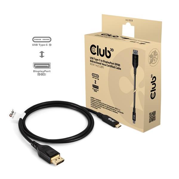 Club_3D_Kabel_-_CAC-1559_USB-C_to_DisplayPort_21_DP80_bidirectional_1m_8K60Hz-i455311.jpg Club 3D Kábel - CAC-1559 (USB-C to DisplayPort 2.1, DP80 Bidirectional, 1m, 8K60Hz)