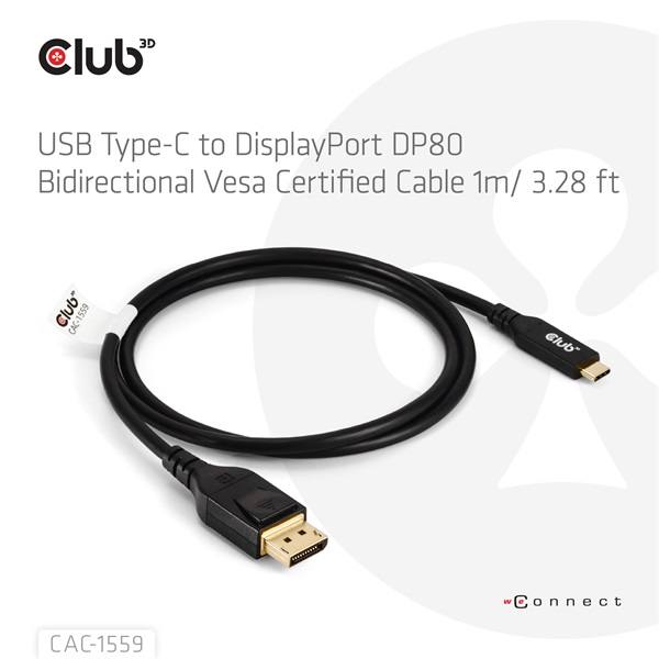 Club_3D_Kabel_-_CAC-1559_USB-C_to_DisplayPort_21_DP80_bidirectional_1m_8K60Hz-i455316.jpg Club 3D Kábel - CAC-1559 (USB-C to DisplayPort 2.1, DP80 Bidirectional, 1m, 8K60Hz)