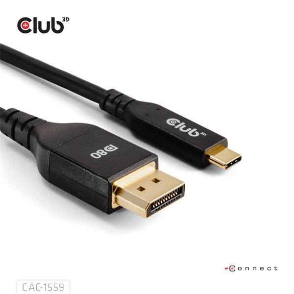 Club_3D_Kabel_-_CAC-1559_USB-C_to_DisplayPort_21_DP80_bidirectional_1m_8K60Hz-i455326.jpg Club 3D Kábel - CAC-1559 (USB-C to DisplayPort 2.1, DP80 Bidirectional, 1m, 8K60Hz)