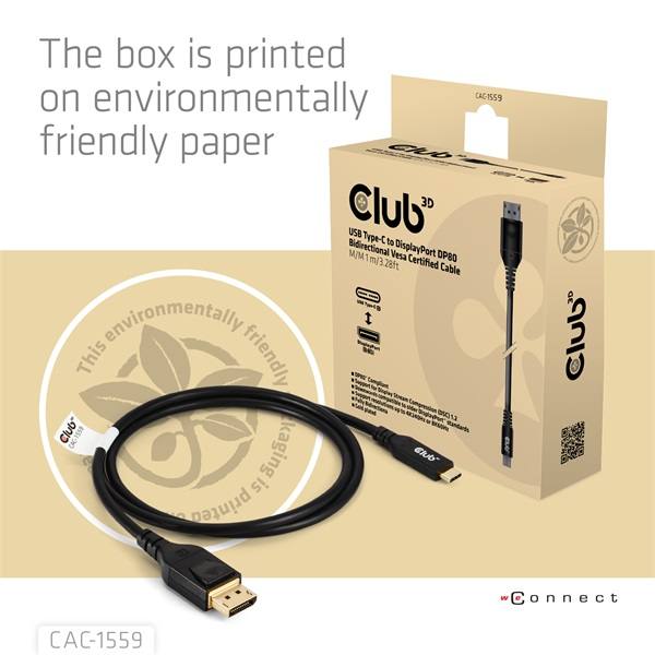 Club_3D_Kabel_-_CAC-1559_USB-C_to_DisplayPort_21_DP80_bidirectional_1m_8K60Hz-i455331.jpg Club 3D Kábel - CAC-1559 (USB-C to DisplayPort 2.1, DP80 Bidirectional, 1m, 8K60Hz)