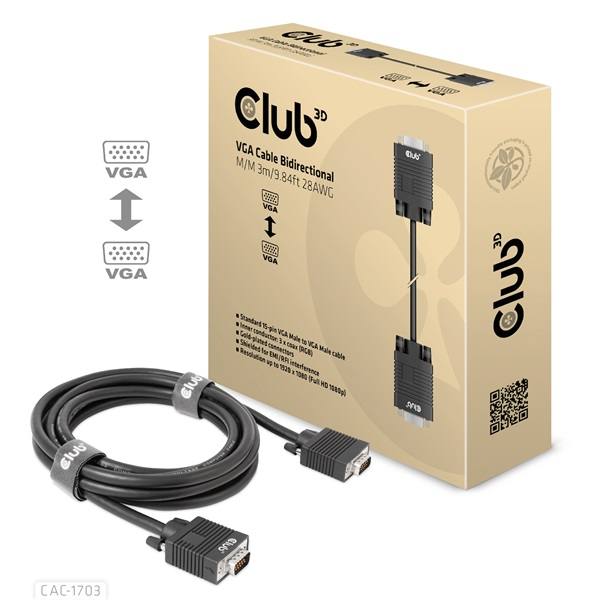 Club_3D_Kabel_-_CAC-1703_VGA_bidirectional_MM_3m_28AWG_Full_HD_1080p-i465933.jpg Club 3D Kábel - CAC-1703 (VGA Bidirectional, M/M, 3m, 28AWG, Full HD 1080p)