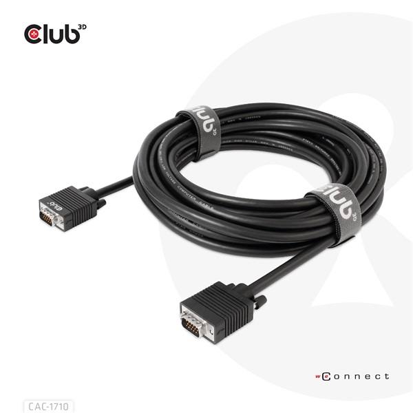 Club 3D Kábel - CAC-1710 (VGA Bidirectional, M/M, 10m, 28AWG, 1080p)