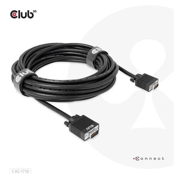 Club 3D Kábel - CAC-1710 (VGA Bidirectional, M/M, 10m, 28AWG, 1080p)