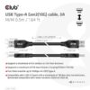 Club 3D kábel - CAC-1409 (USB-A Gen2, M/M, 10Gbps, 3A, 15W, 5V/3A, 0.5m)
