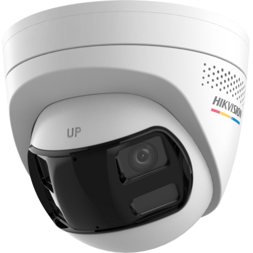 Hikvision IP, Panoráma turret kamera, 6MP, Fix obj., 2.8mm, IR-Fehér LED 30m, SD fogl.,Kétirányú aud.,Fény-hang riaszt