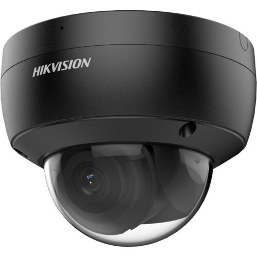Hikvision IP, Dómkamera, 4 MP, Fix objektív, 2.8mm Fekete, IR, Beépített mic, SD fogl.