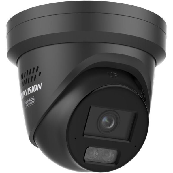 DS-2CD2347G3-LIS2UY_SL_28black292.jpg Hikvision IP, Turret kamera, 8MP, Fix obj.,2.8mm,IR-Fehér LED 30m, Kétirányú aud.,Fény-hang,Fekete,Korr.álló