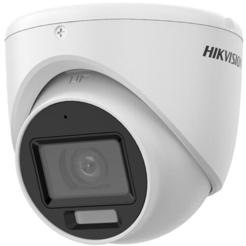 DS-2CE76D0T-LMFS-0.jpg Hikvision Turret kamera, 2MP felbontás, Fix objektív, 2.8mm, Hibrid Light, IR és fehér LED megvilágítás