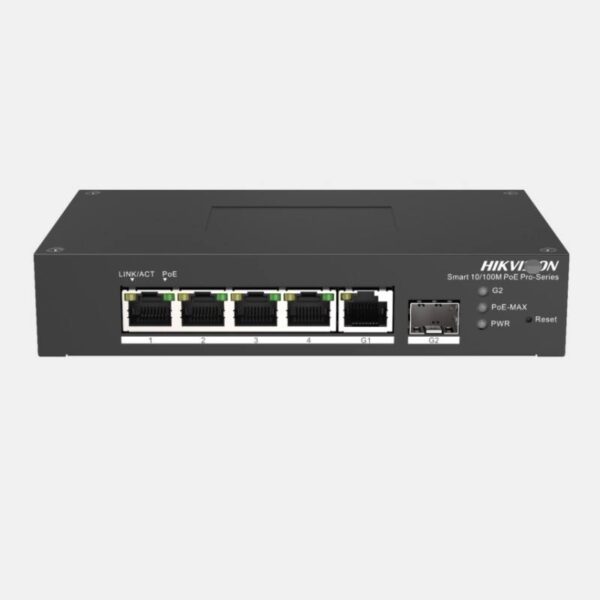 Hikvision DS-3T1306P-SI/HS – 6 portos ipari 10/100 PoE switch (60 W)