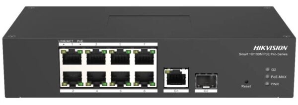 Hikvision DS-3T1310P-SI/HS – 10 portos ipari 10/100 PoE switch (110 W)