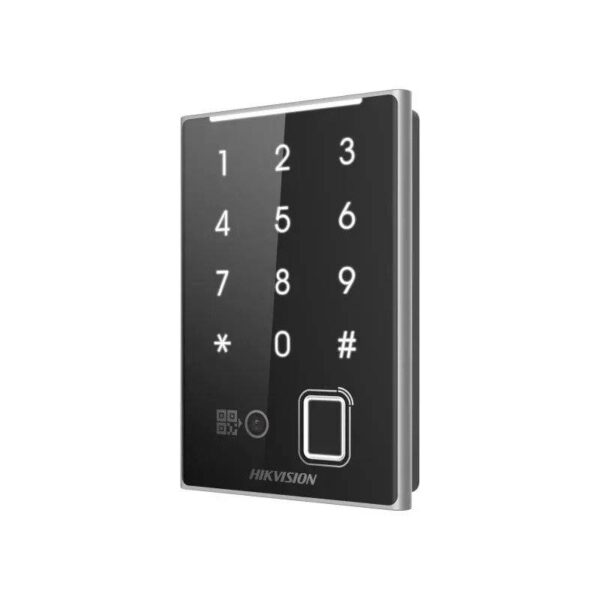 Hikvision DS-K1109DKFB-QR – Kártya- DESfire, Felica, Mifare (13.56 MHz) ujjlenyomat és QR kód olvasó