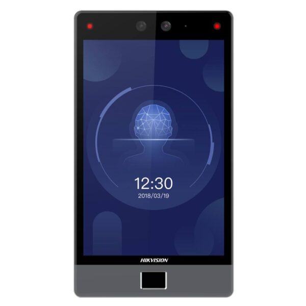 Hikvision 8 MinMoe arcfelismerő beléptető vezérlő terminál; Mifare/Felicia/DESfire kártya és ujjlenyomat olvasóval