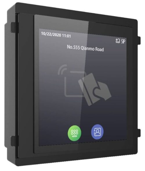 DS-KD-TDM-62f9f4540ff17.jpg Hikvision DS-KD-TDM – Társasházi IP video-kaputelefon kültéri érintőképernyő modulegység
