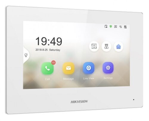 DS-KH6320-WTE2-W.jpg Hikvision IP video-kaputelefon beltéri egység, 7 LCD kijelző, 2 vezetékes, WiFi