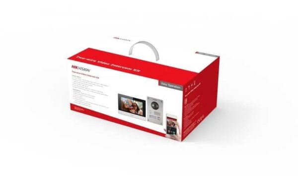 Hikvision DS-KIS703Y-P – Kétvezetékes IP video-kaputelefon szett: kültéri, fekete beltéri