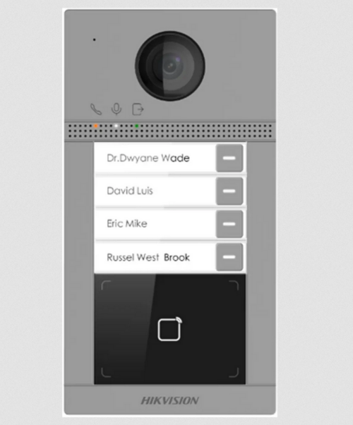 DS-KV8413-WME128C29.png Hikvision Négylakásos villa IP video-kaputelefon kültéri egység, kártyaolvasóval, WiFi