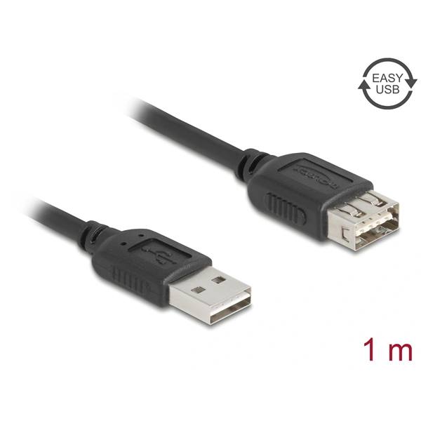 Delock Kábel - 81512 (USB2.0 Hosszabbító kábel, apa/anya, 1m)