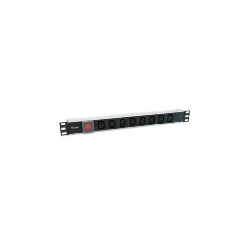 Equip_Rack_Kiegeszito_-_333310_Halozati_eloszto_PDU_1U19_C14_8_x_IEC_C13_Max_2500W_alumunium_fekete-i275861.jpg Equip Hálózati Elosztó - 333310 (IEC 320 C14, 8x IEC13, Rack 1U, 1,8m kábel, aluminium, fekete)