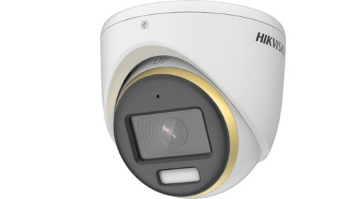 HIKVISION-DS-2CE70DF3T-MFS.jpg Hikvision Analóg HD, Turret kamera, 2 MP, Fix objektív, 2.8mm, ColorVu, fém, 4 in 1, mikrofon, 20m Fehér LED