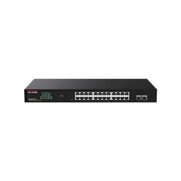 IP-COM Switch Menedzselhető - G2226F (24x1Gbps + 2x1Gbps SFP;  52Gbps; Rack)