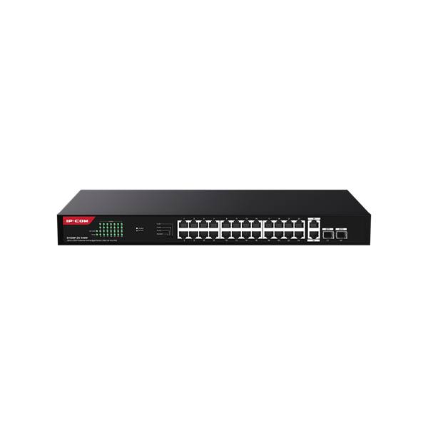 IP-COM Switch PoE - G1128P-24-410W (24x1Gbps; 2x1Gbps uplink; 2x SFP; 24 af/at PoE+ port; 370W, Rack)