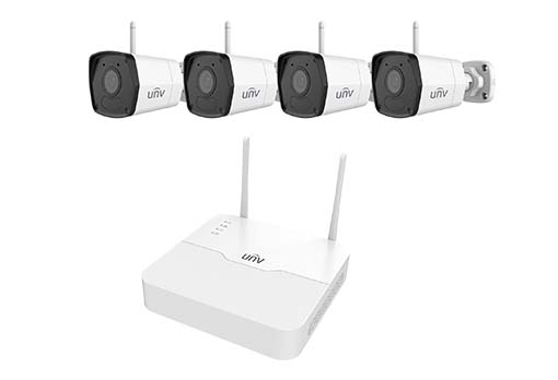 Uniview WiFi szett - 4 csatornás NVR, 4db 2MP Wifi-s cső kamera