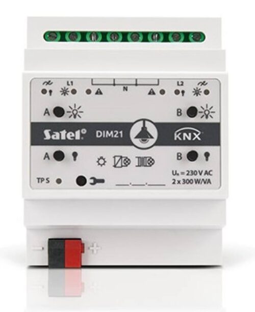 Satel KNX-DIM 21 – Univerzális kétcsatornás dimmer KNX automatizálási rendszerhez