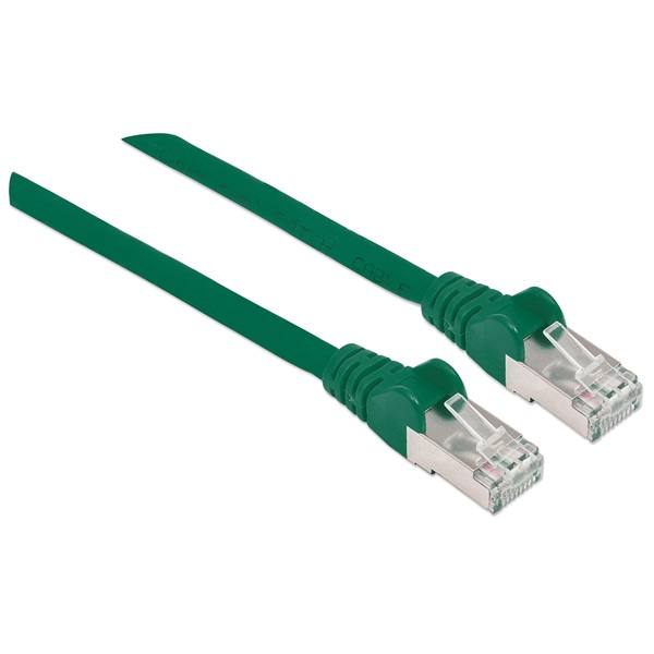 Manhattan Kábel - S/FTP Patch (RJ45 to RJ45, Cat7 kábel Cat6A moduláris csatlakozóval, 20m, zöld, réz)