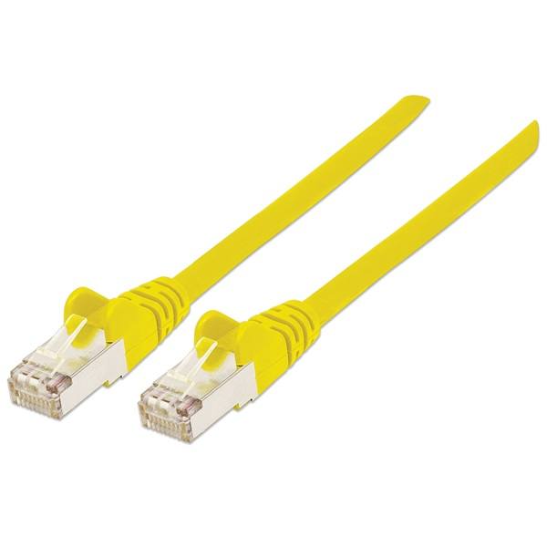 Manhattan Kábel - S/FTP Patch (RJ45 to RJ45, Cat7 kábel Cat6A moduláris csatlakozóval, 5m, sárga, réz)