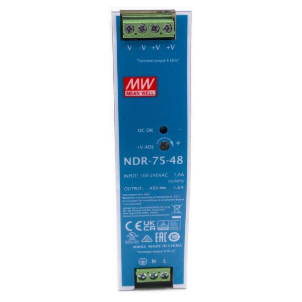 Hikvision 75W, 48V ipari tápegység, PoE switchekhez, DIN sínes