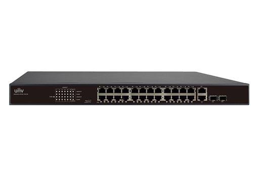 Uniview 24 portos, 2 Uplinkes (Combo port) PoE switch, 30W/port, max kapacitás 370W