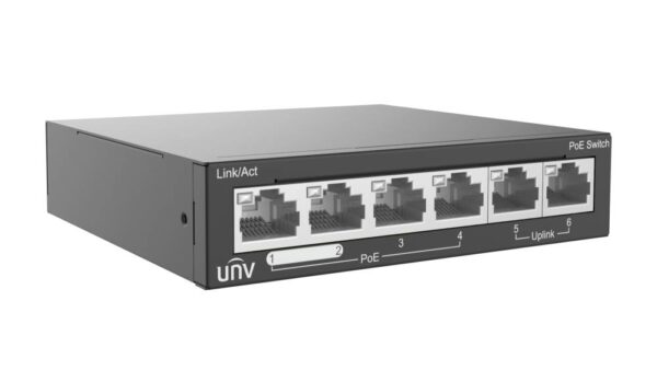 Uniview 6 portos (4+2) 10/100Mbps-es, PoE Switch